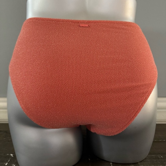 Victorias Secret Bikini Bottom Medium Size 8/10 Coral High Waist Cheeky Swim - Picture 1 of 5